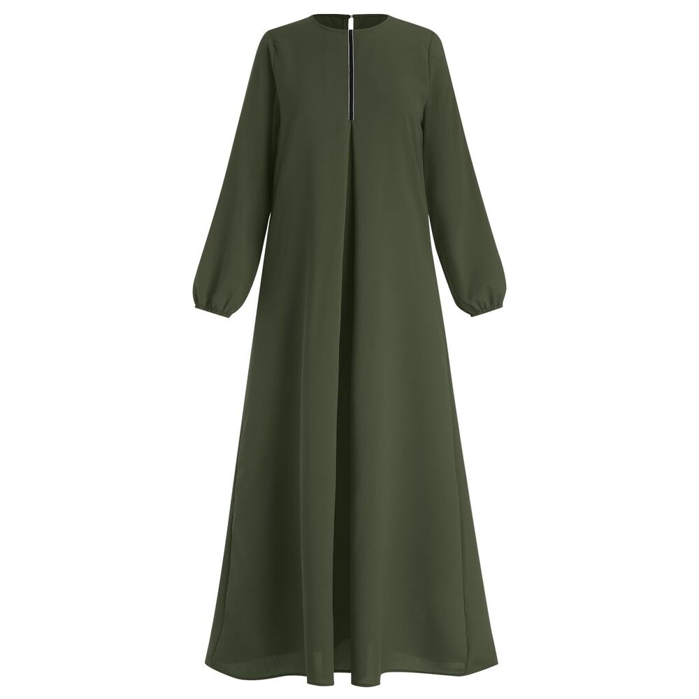 2408 Abaya Dress Plus Size Modest Arabian Robe Muslim Long Dress Eid